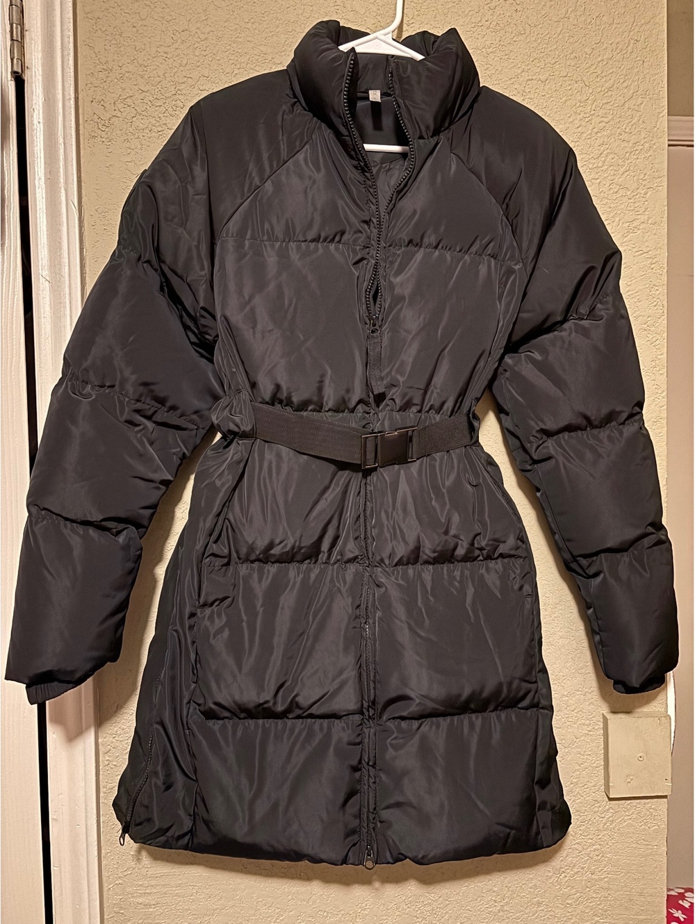 Fabletics Women's Black Puffer Coat with Belt Size S